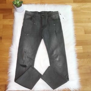 NWT Treasure & Bond Gray Skinny Distressed Jeans